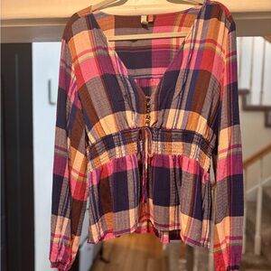 Plaid Anthropologie Pilcro Multicolor Women's Top large